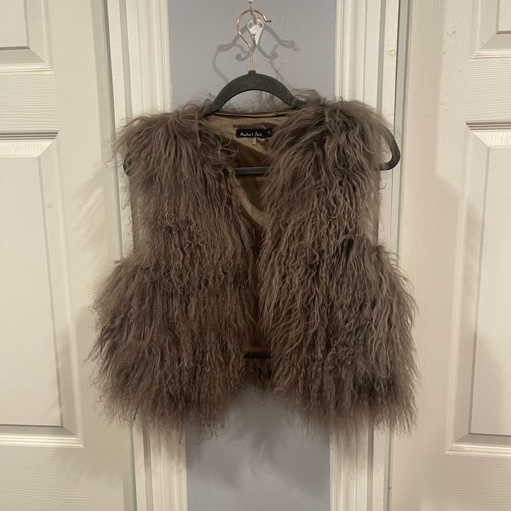 VINTAGE Y2K LAMB FUR VEST BOHO BOHEMIAN CHIC